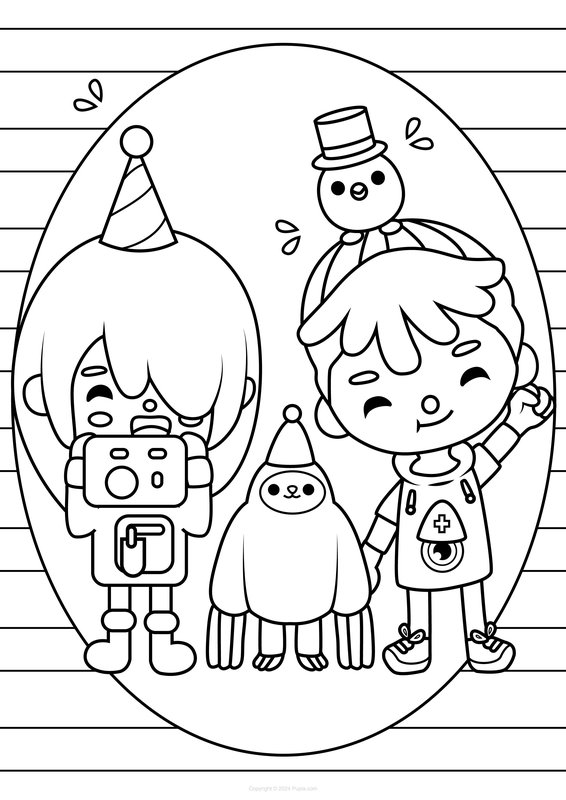 Toca Boca Garçon et Fille coloring page for children