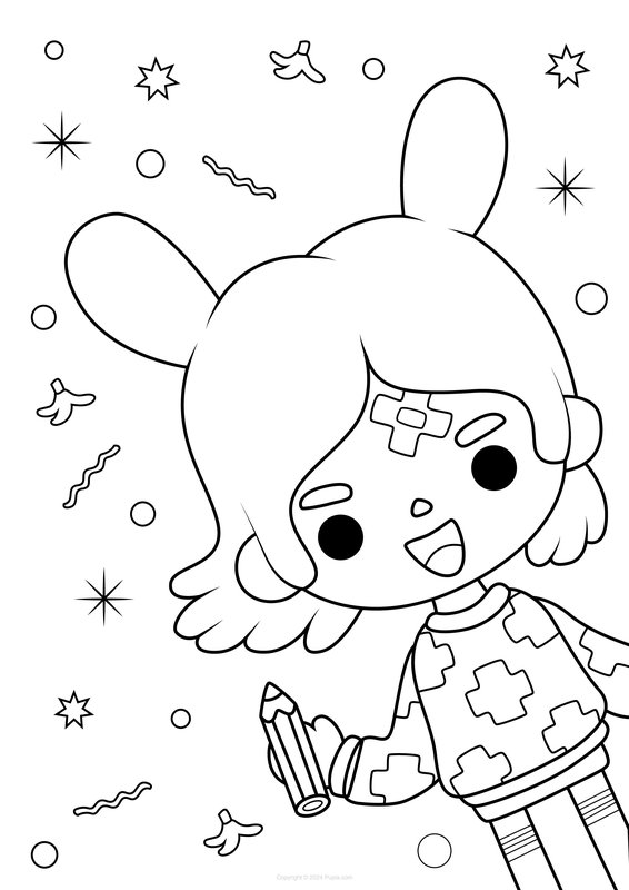 Toca Boca Meisje Met Pleister coloring page for children