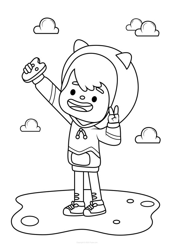 Toca Boca Selfie coloring page for children