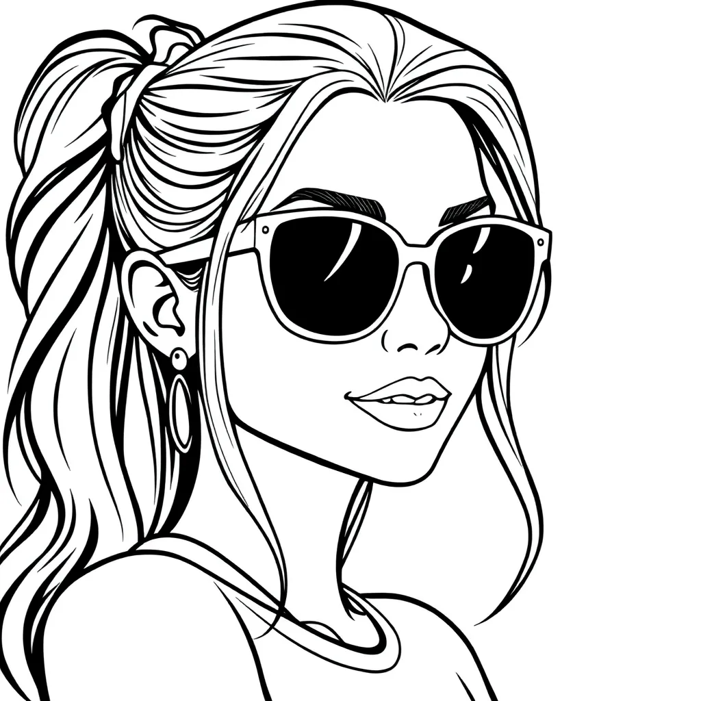 Free Top Model Fashion Coloring Pages for Kids - Creative Coloring Pages