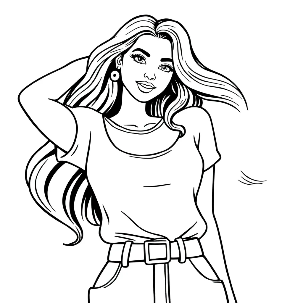 Topmodel Mode Glamour Creatief Tekenen coloring page for children