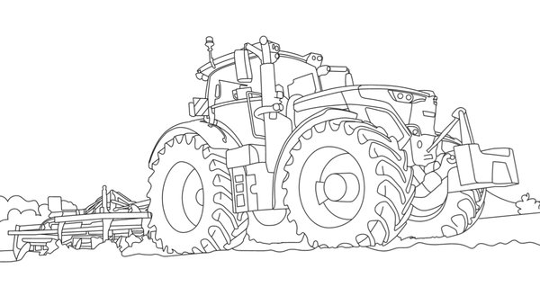 Tracteur Fendt coloring page for children