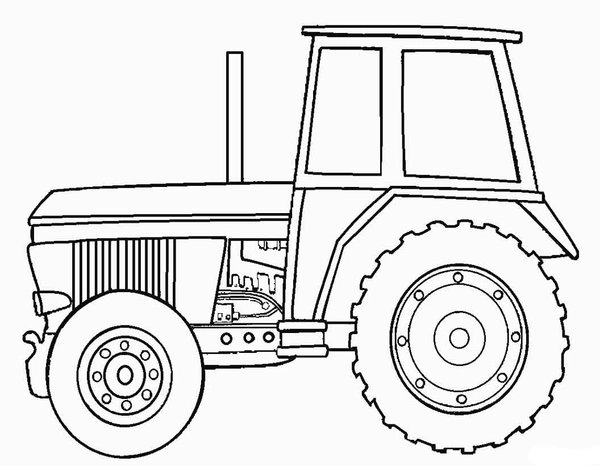 Tractor Desde El Lado Izquierdo coloring page for children