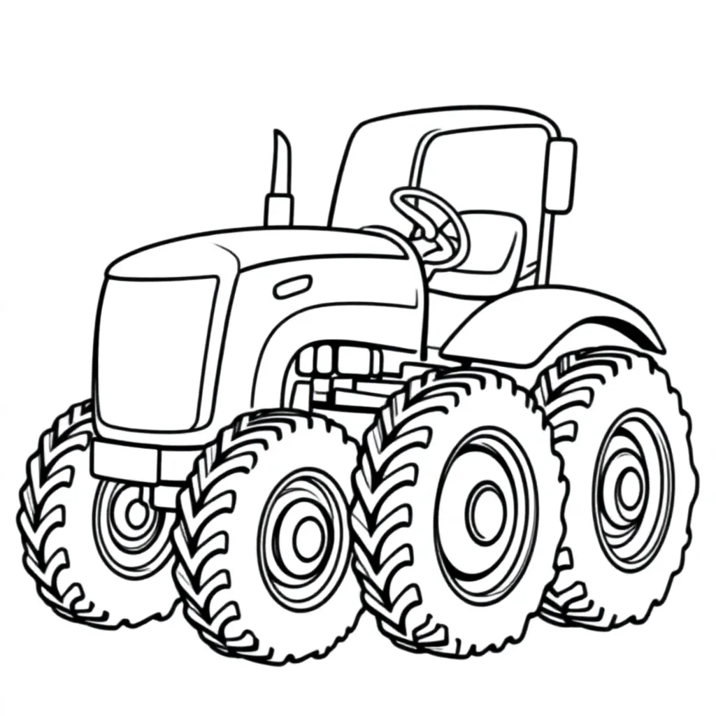 tractor kleurplaat voor kinderen