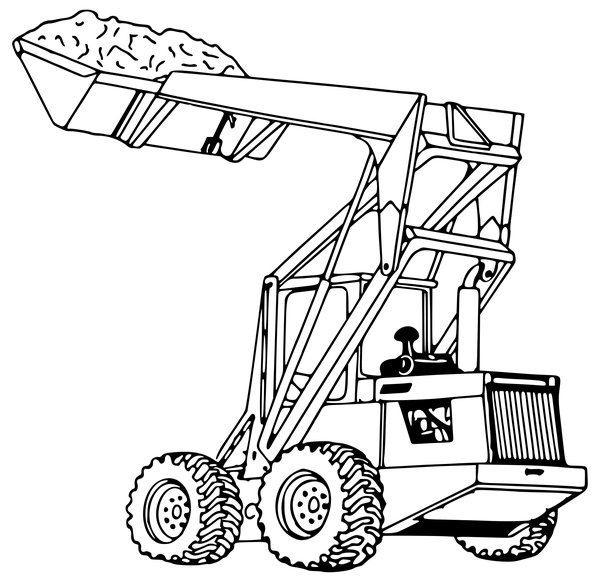 Coloring Page Tractor Loader