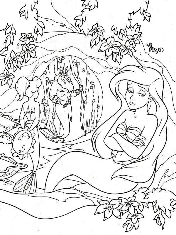 Trauriger Ariel coloring page for children
