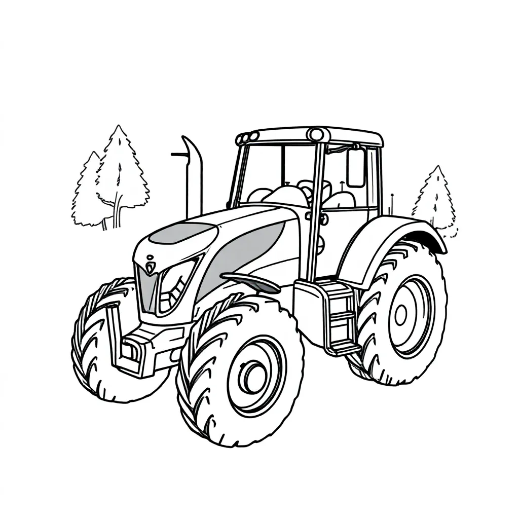 Trecker Fendt 312 kleurplaat voor kinderen