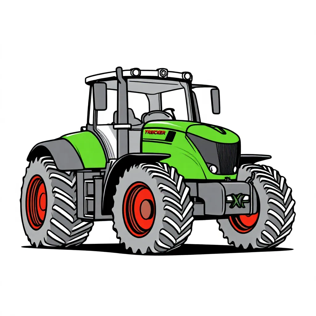 Trecker Fendt 312 kleurplaat voor kinderen