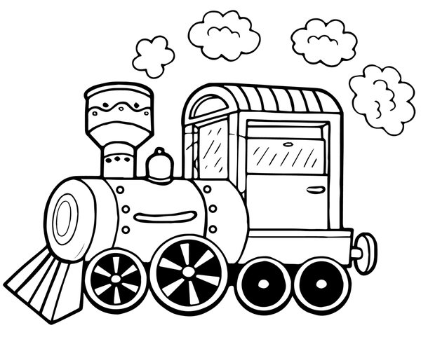 Tren Con Nubes De Vapor coloring page for children