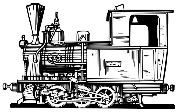 Tren De Vapor Antiguo Detallado coloring page for children