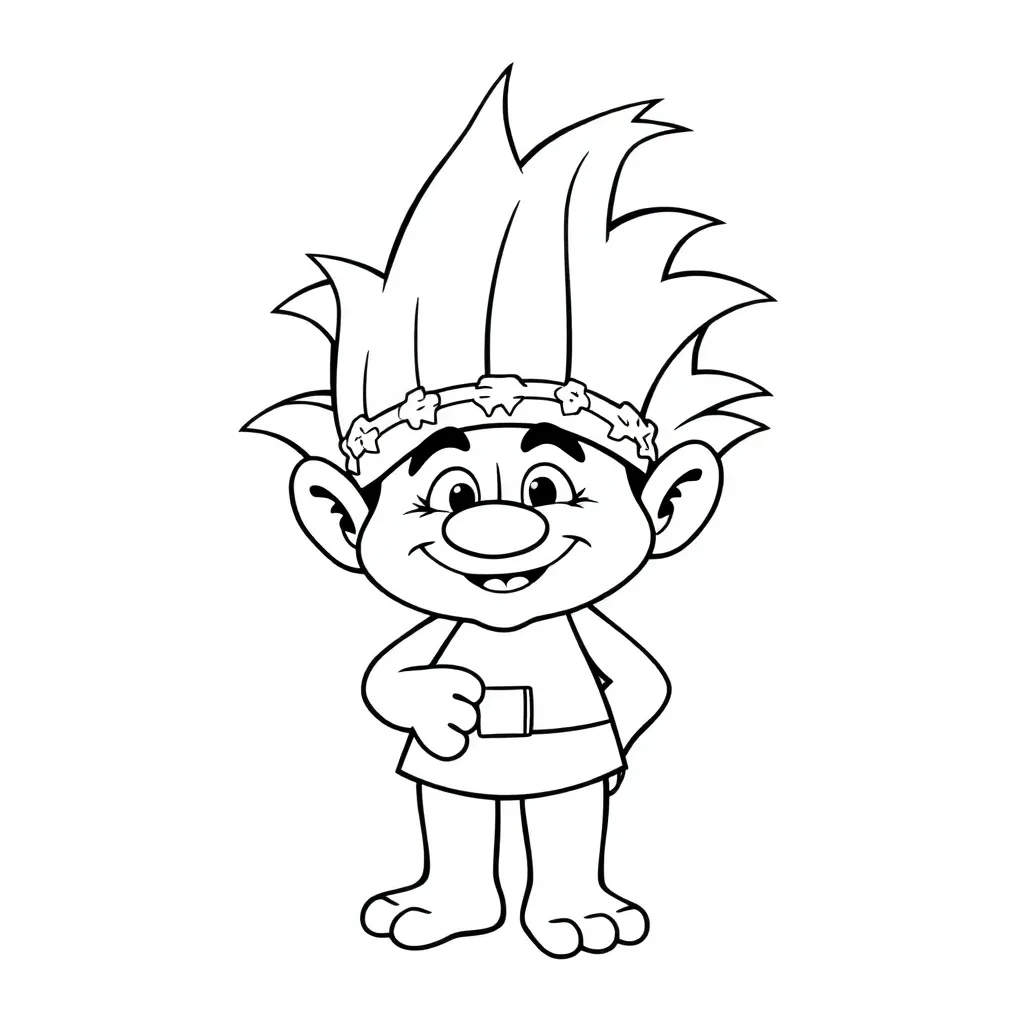 Trolls Poppy Cartoon Muziek Creatief coloring page for children