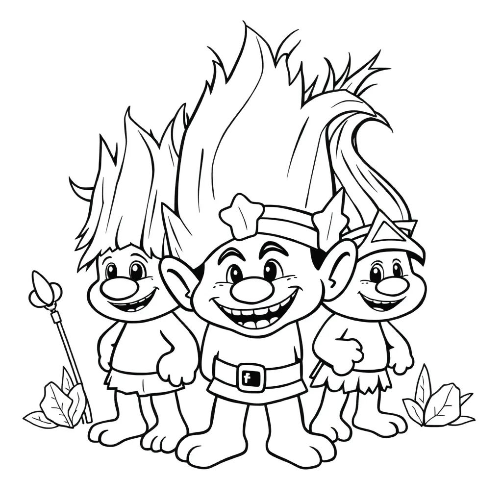 Trolls Poppy Muziek Animatie Kindertekening coloring page for children