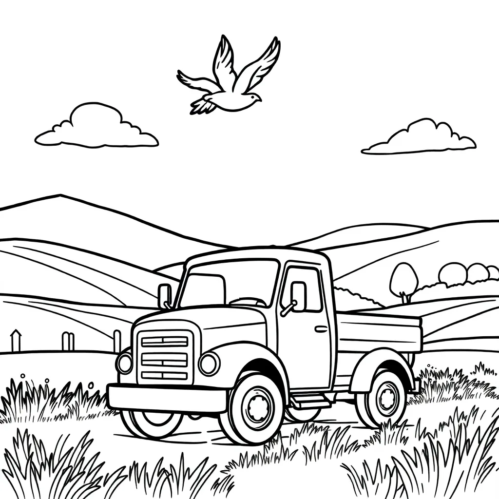 Truck Landelijk Avontuur Voertuig Creatief coloring page for children