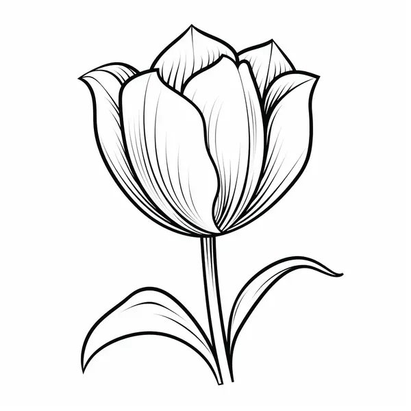 Tulipe Simple coloring page for children