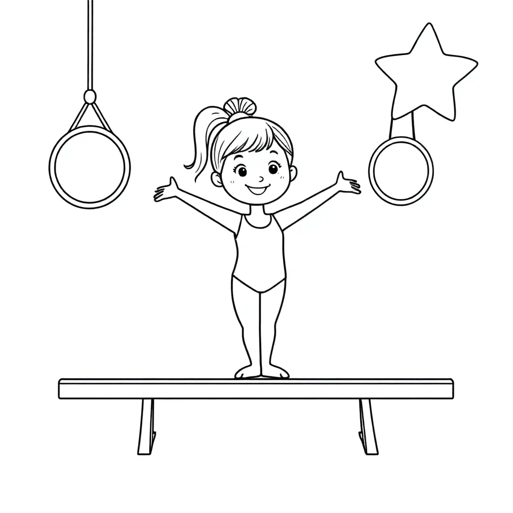 Turnen coloring page for children