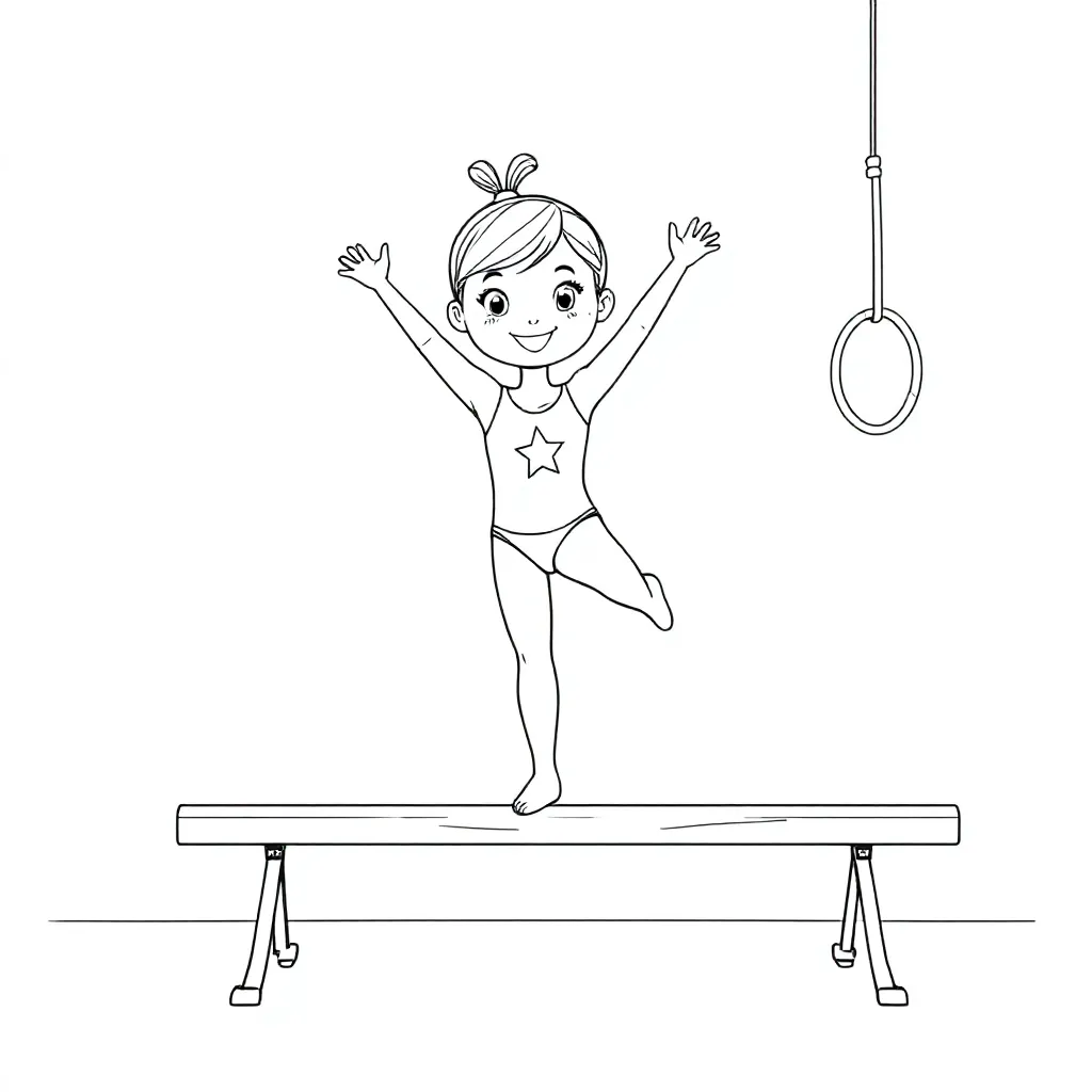 Turnen coloring page for children