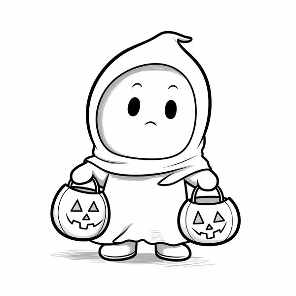 Un Bambin Deguise En Fantome coloring page for children