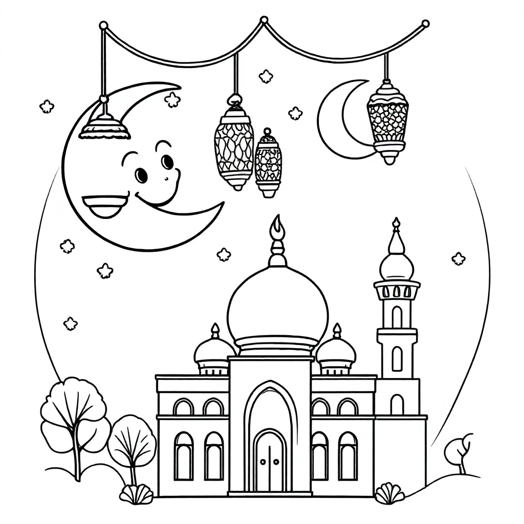 Une affiche pour ramadan kleurplaat voor kinderen