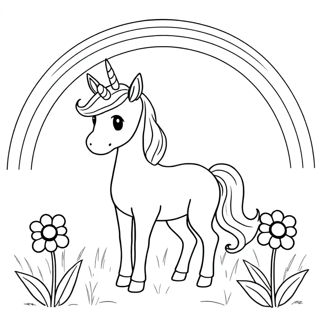 unicorn coloring page for children