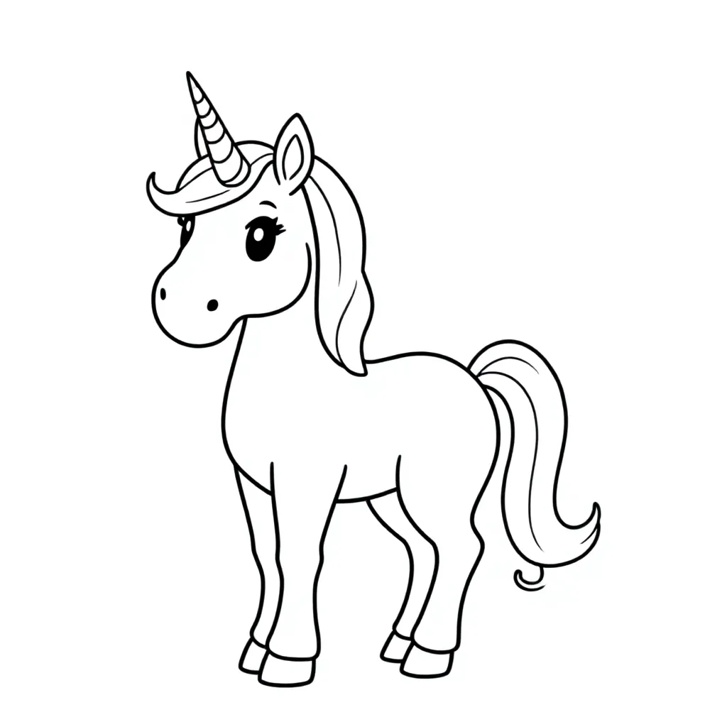 unicorn coloring page for children