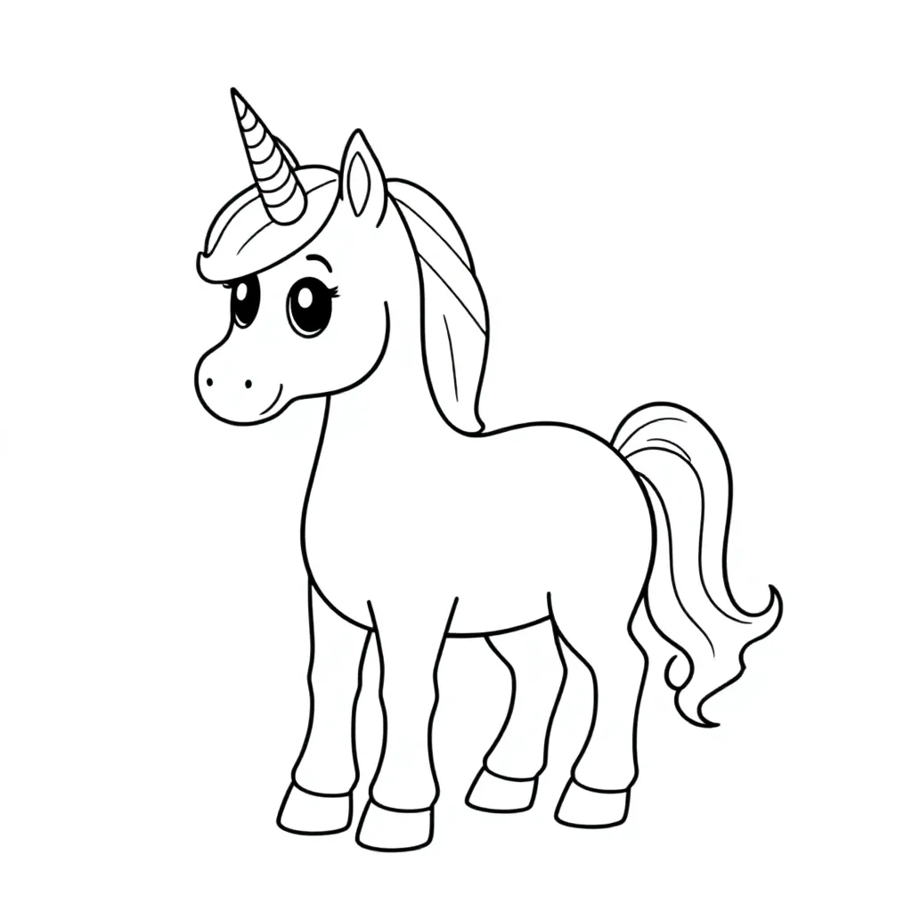 unicorn coloring page for children