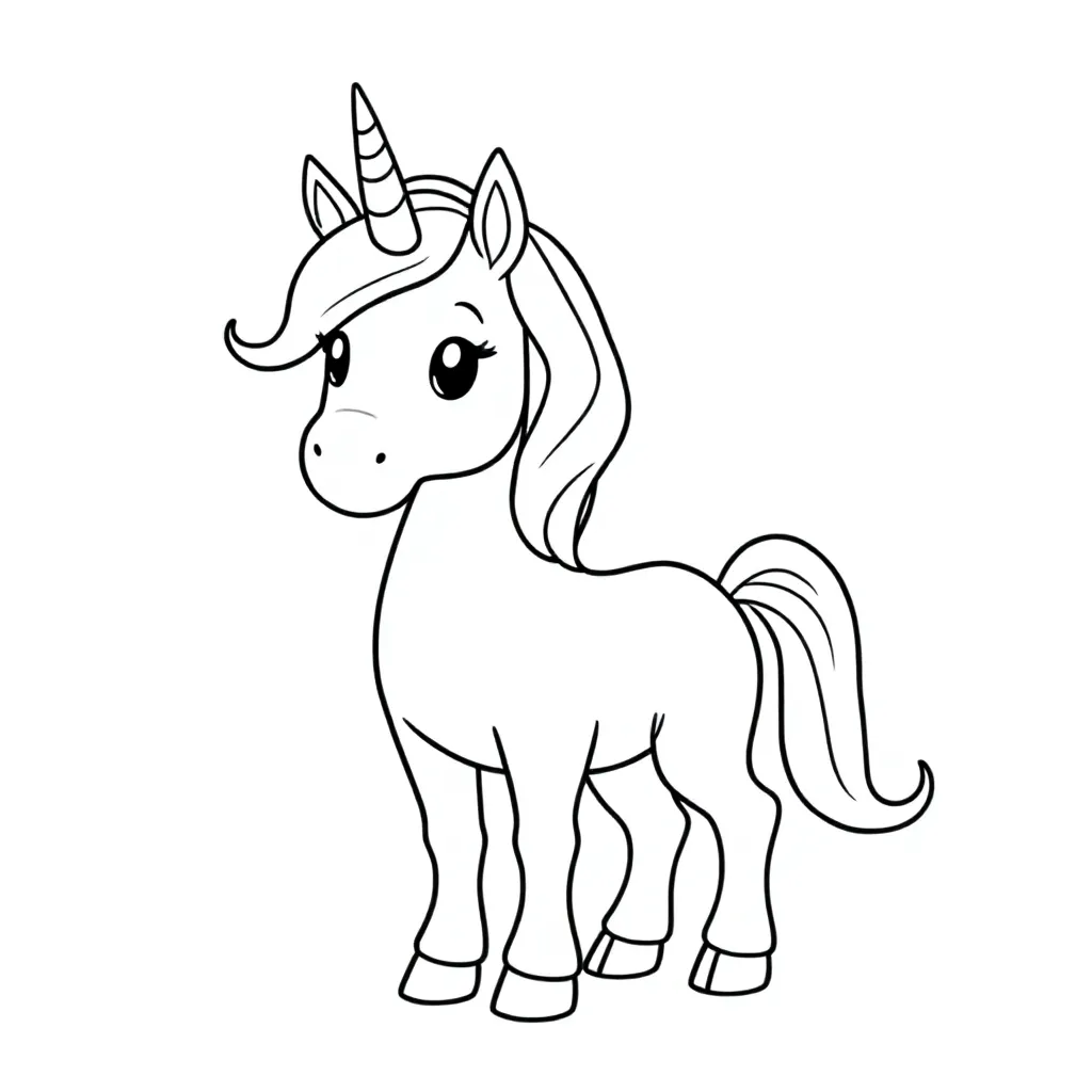 Unicorn coloring page for children