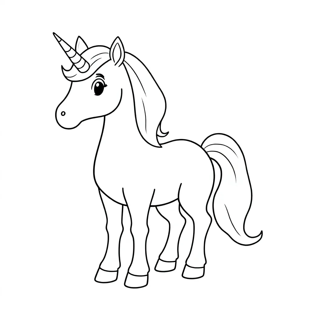 Unicorn coloring page for children