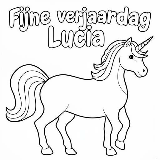 Unicorn kleurplaat voor kinderen