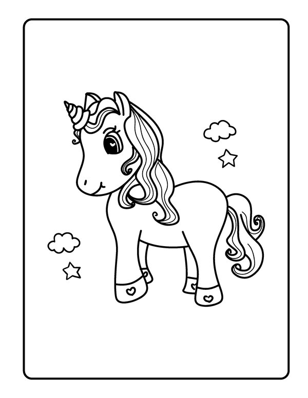 Unicorn Makkelijk coloring page for children