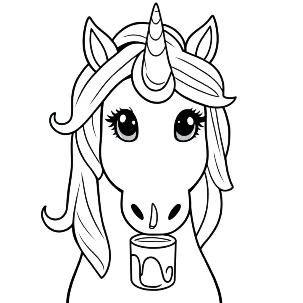 unicorn met een ijsje kleurplaat voor kinderen