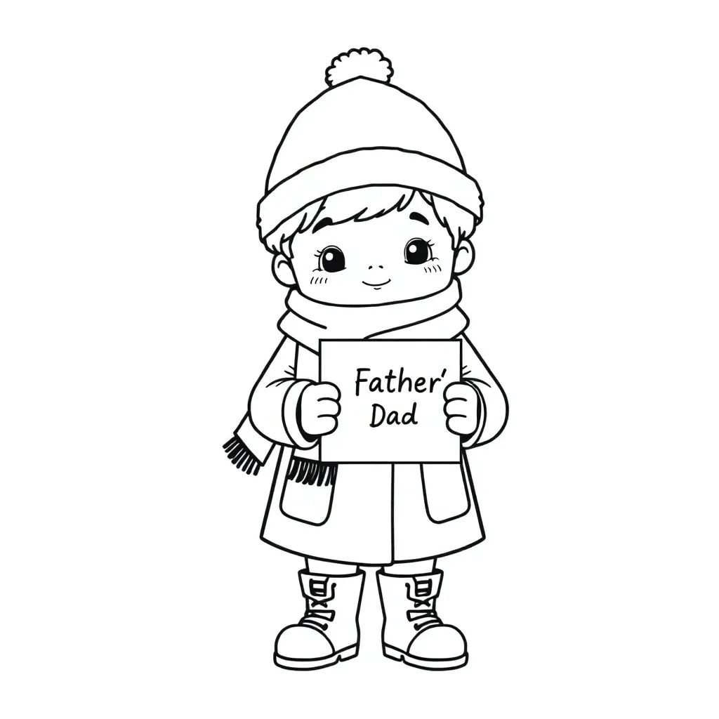 Vaderdag Gezin Liefde Kinderkunst Waardering coloring page for children