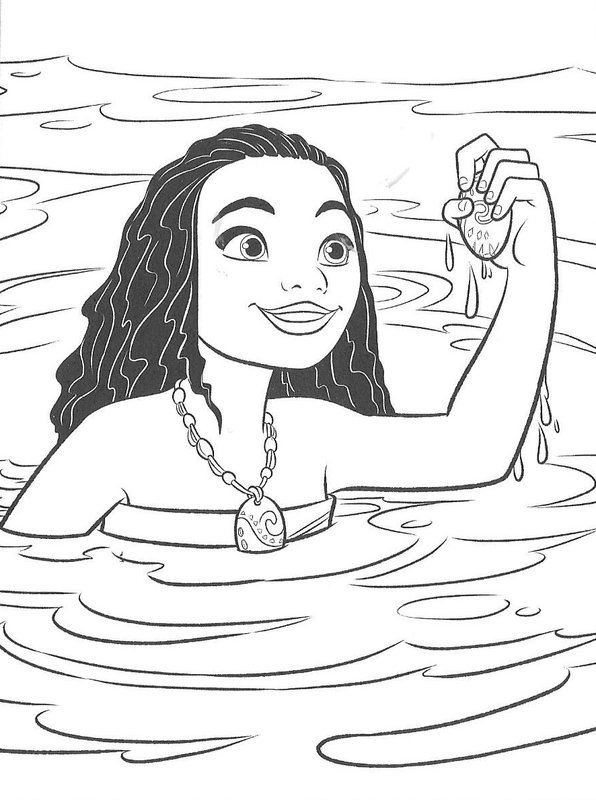 Vaiana Dans L Ocean coloring page for children