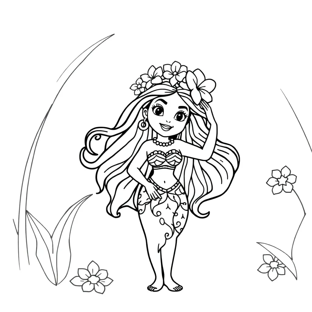 Feuille de coloriage gratuite Vaiana Aventure Océanique Princesse Disney Feuille de coloriage pour