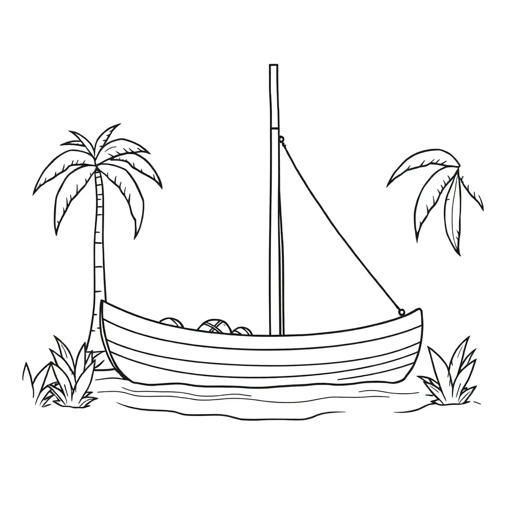 Free Vacation Beach Summer Adventure Coloring Page