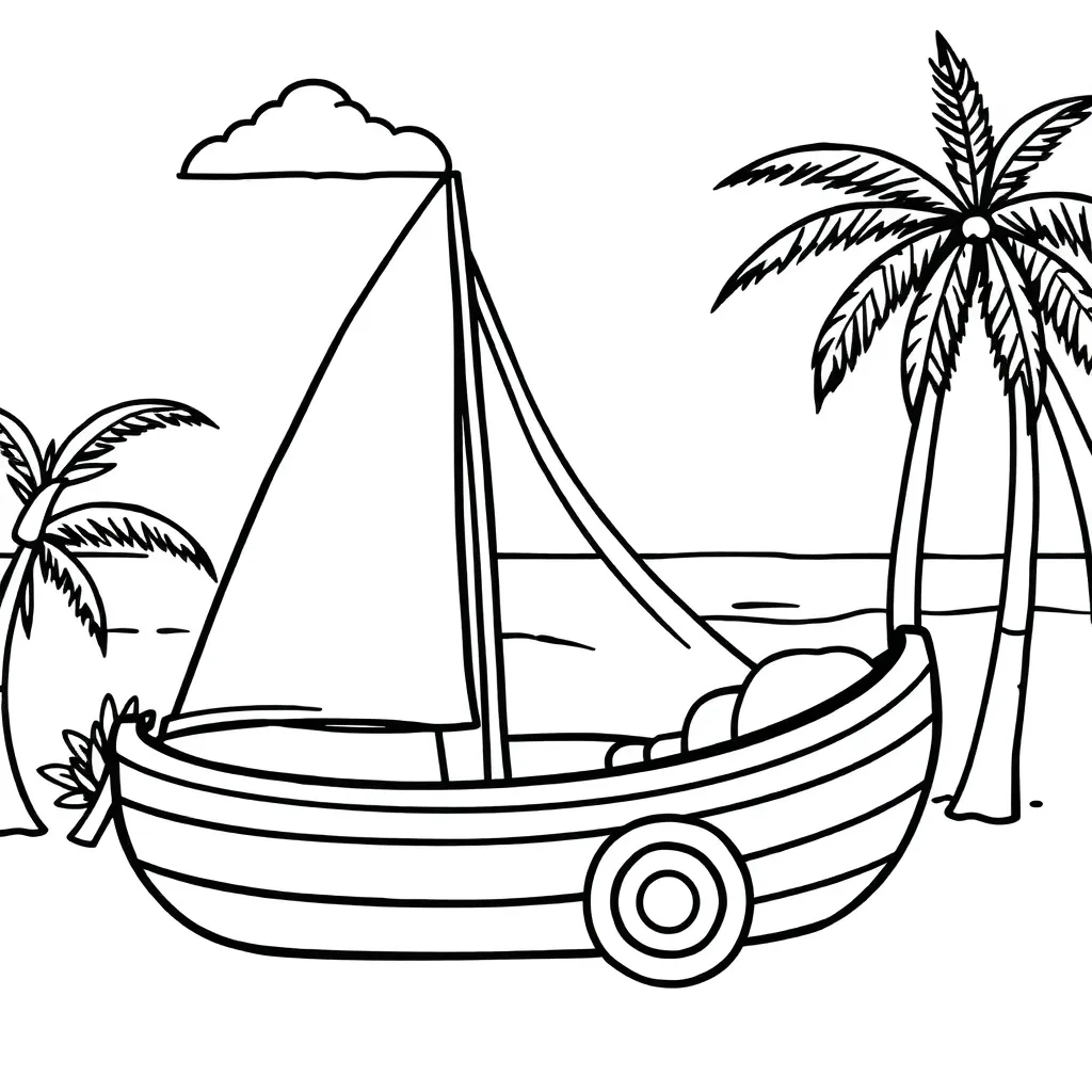 Vakantie Strand Zomer Gezin Avontuur coloring page for children