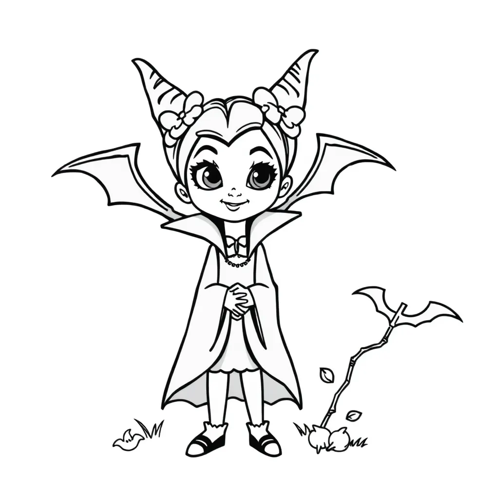 Vampirina Disney Tekenfilm Schattig Spookjes coloring page for children