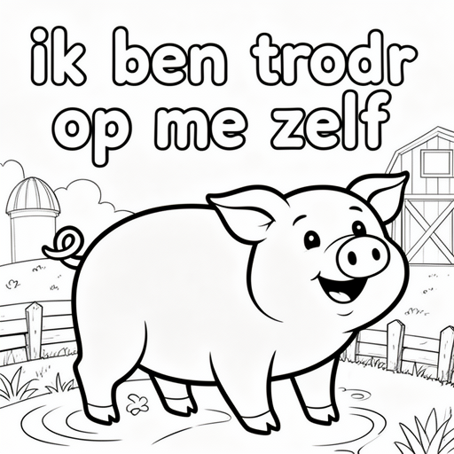 varkens kleurplaat voor kinderen