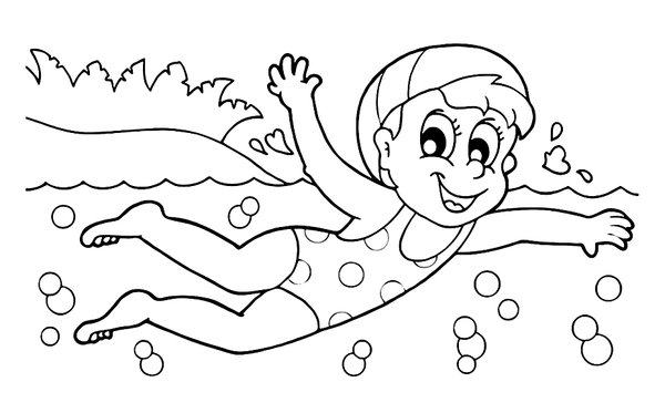 Verano Chica Natacion coloring page for children