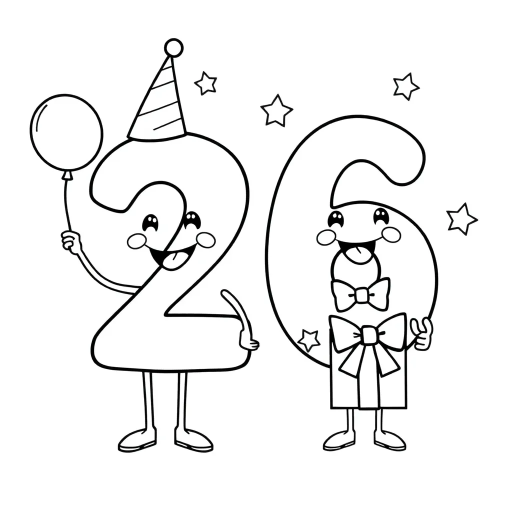 Die **Zahlen**- und **Zeichen-Malvorlage** in **Schwarz-Weiß** für Kinder