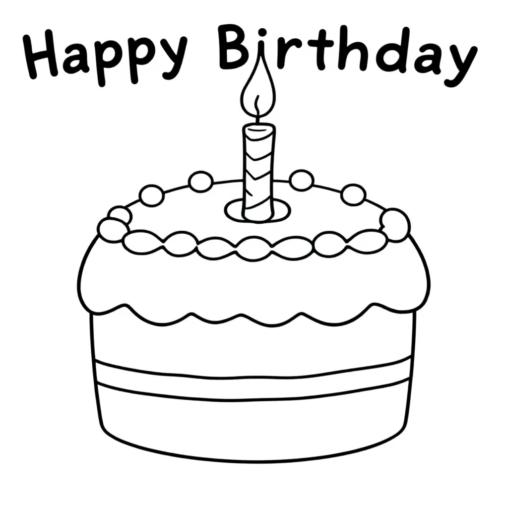 verjaardag coloring page for children