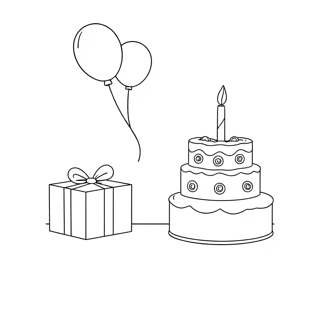 verjaardag coloring page for children