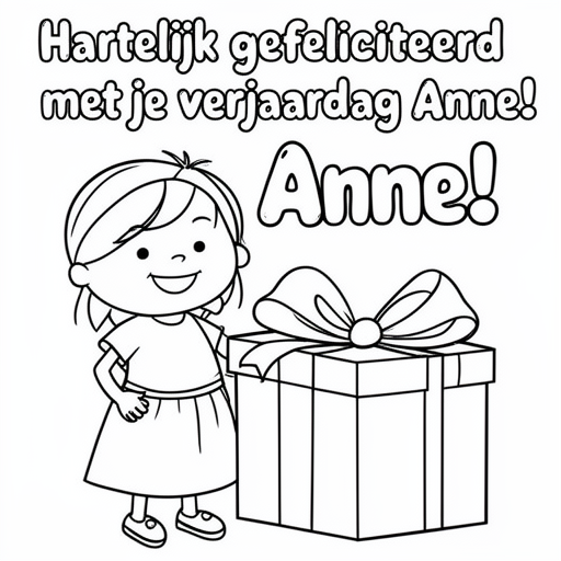 Verjaardag van beste vriendin kleurplaat voor kinderen