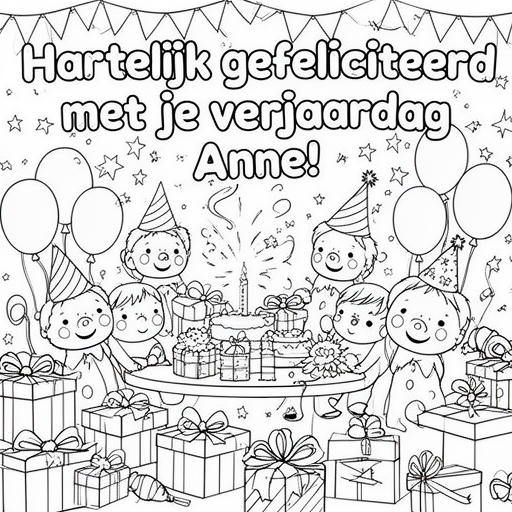 Verjaardag van beste vriendin kleurplaat voor kinderen