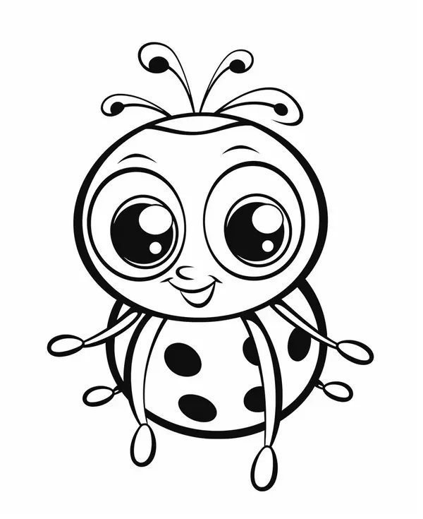 Very Cute Ladybug coloring page for children