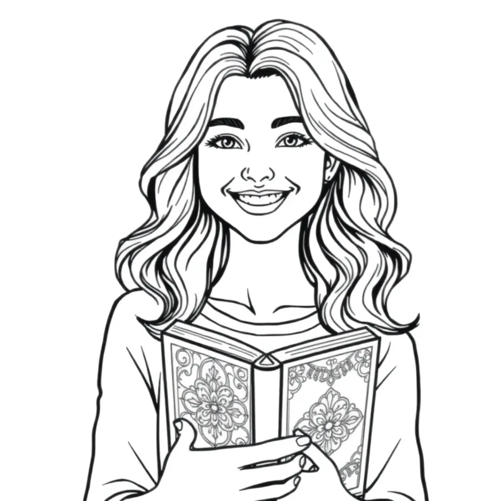 Violetta Boek Muziek Portret Creatief coloring page for children