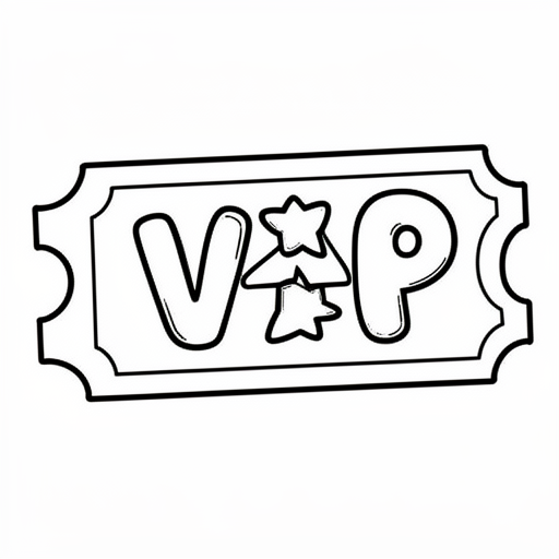 VIP kaartje kleurplaat voor kinderen