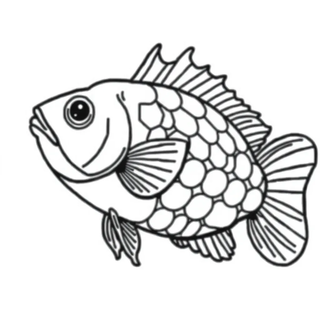 Fichier de coloriage Poisson Monde sous-marin Aquarium Éducatif Créatif