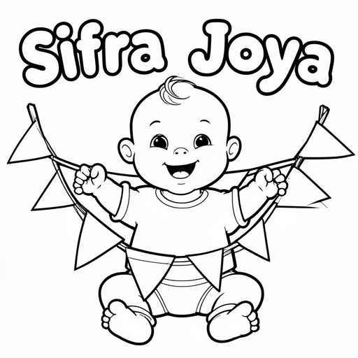 vlaggetjes en baby kleurplaat voor kinderen