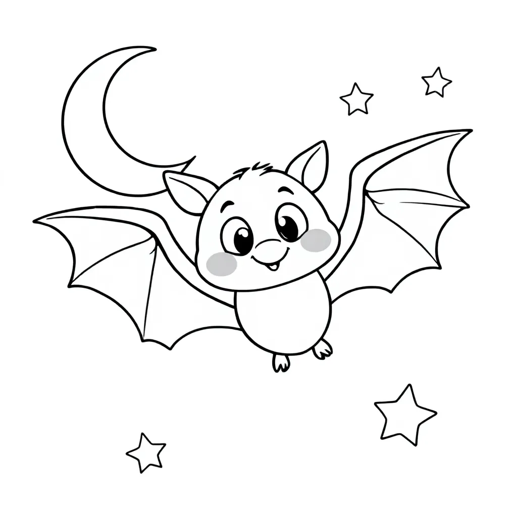 vleermuis kleurplaat voor kinderen