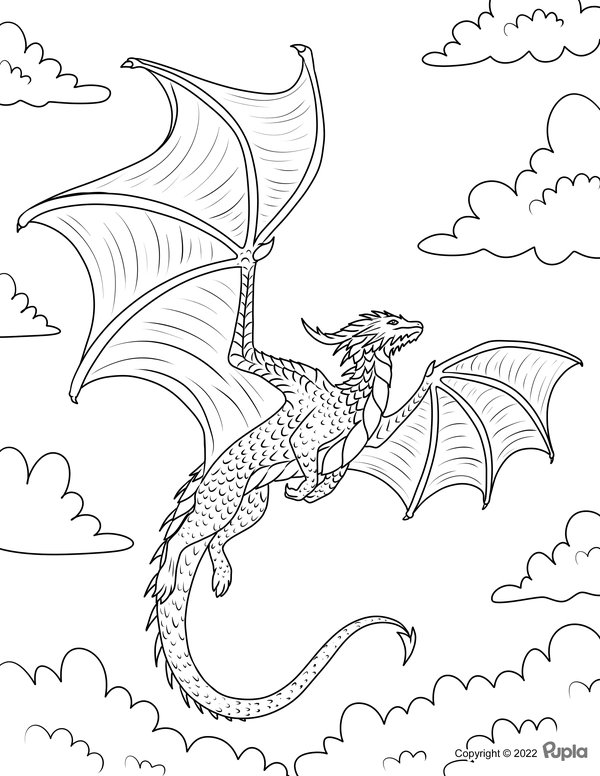 Vliegende Draak coloring page for children